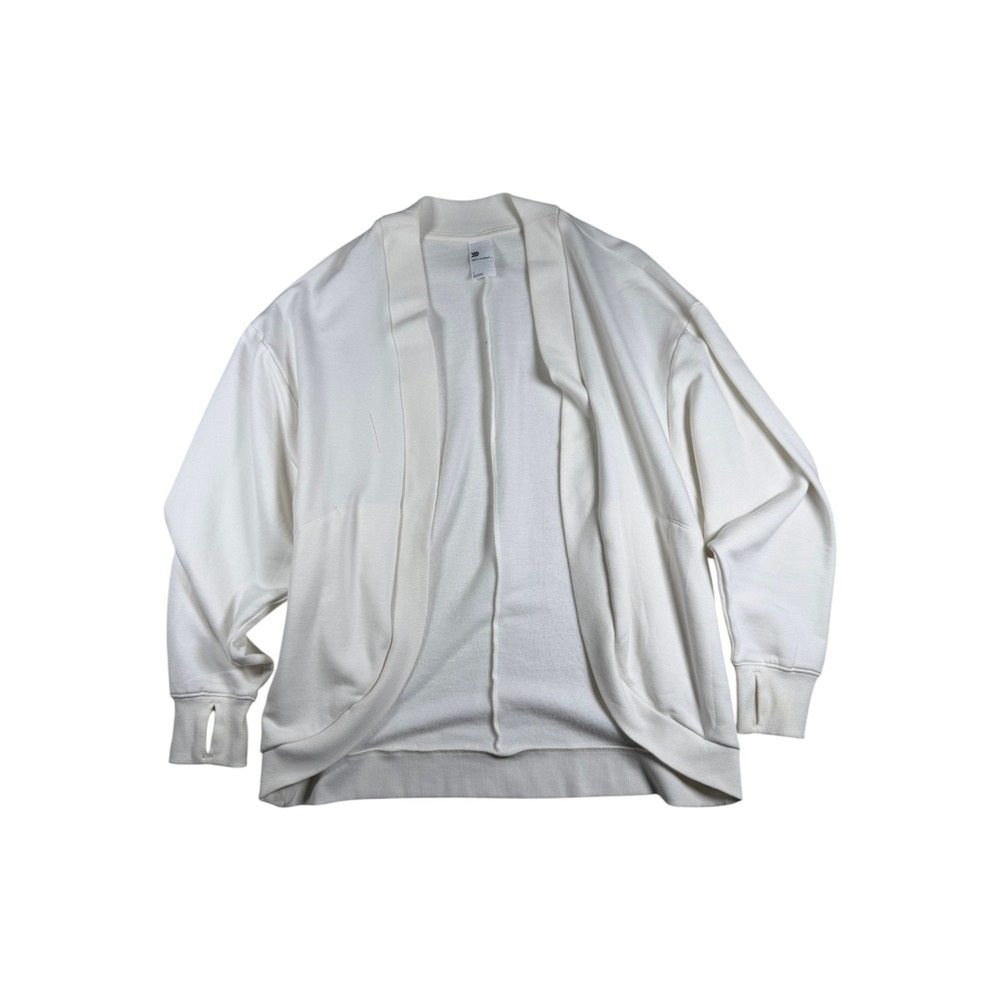 All in Motion Womens Cream Open Front Cardigan Sweatshirt Thumbholes Pockets S - Picture 1 of 5